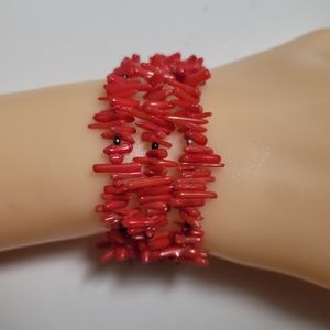 Coral nugget bracelet